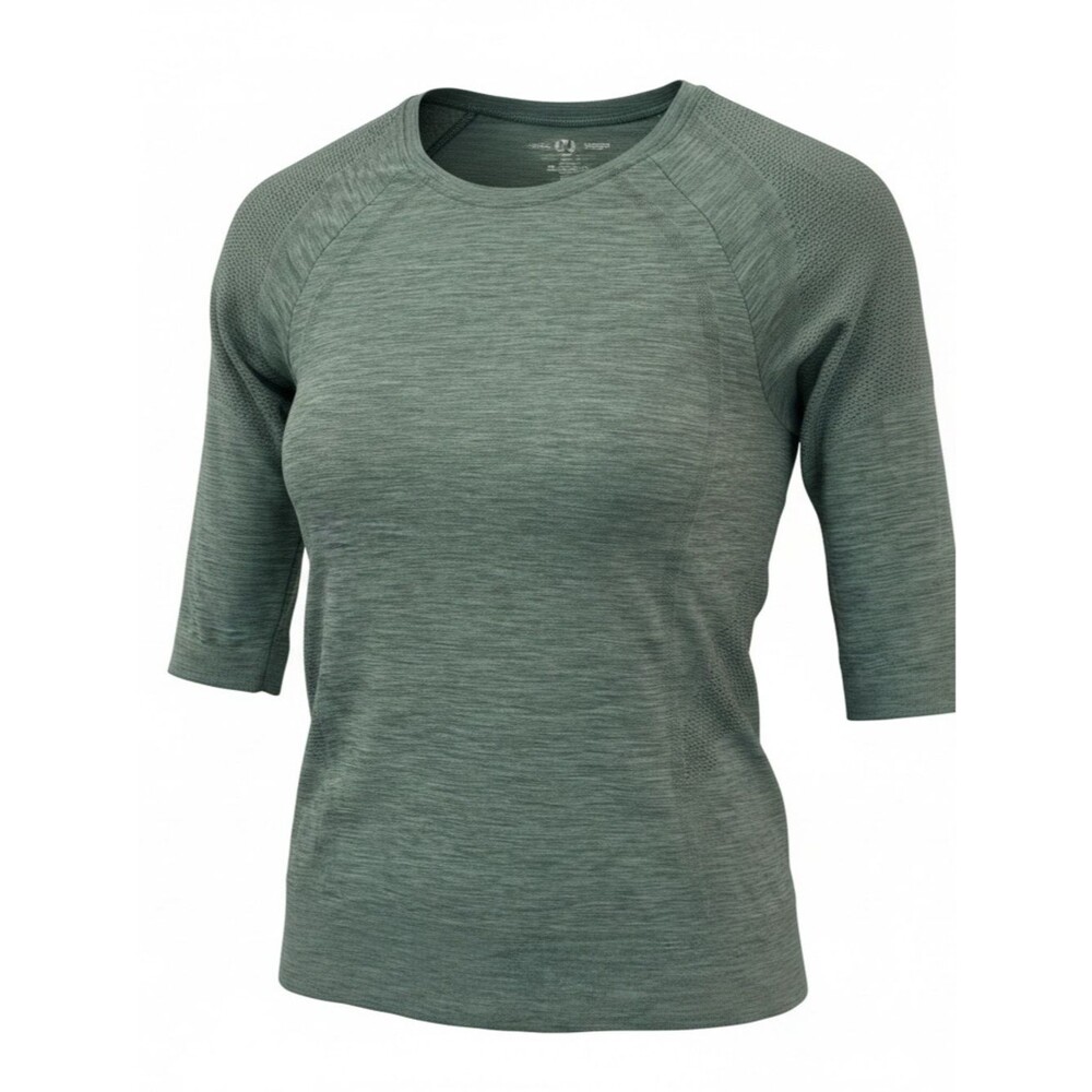 Sweaty Betty Heather Sage Green Short Sleeve Performance Tee - Size Small